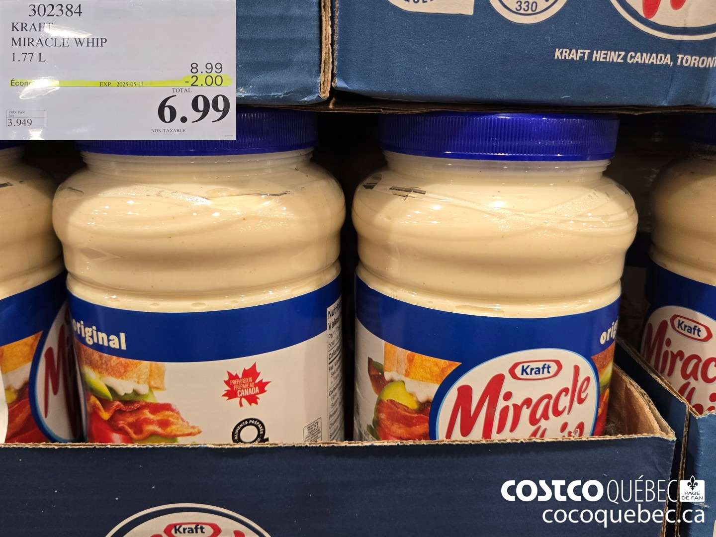 302384 KRAFT MIRACLE WHIP ($2.00 INSTANT SAVINGS EXPIRES ON 2025-05-11) $6.99