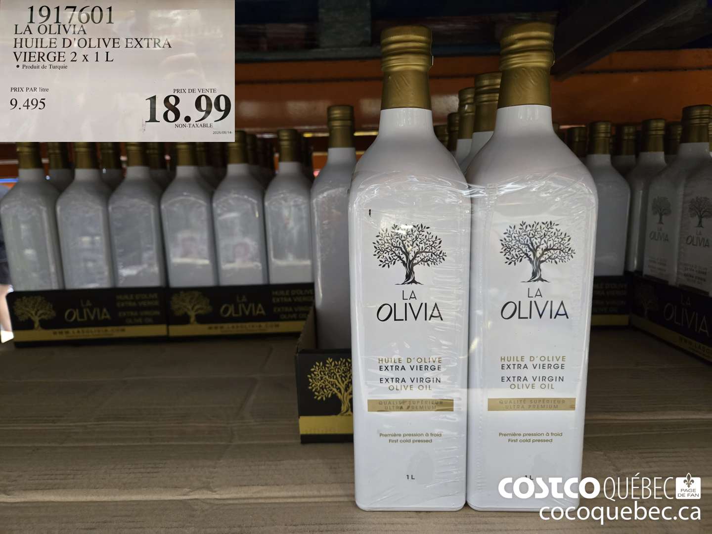 1917601 LA OLIVIA HUILE D'OLIVE EXTRA VIERGE 2 . I L  $18.99