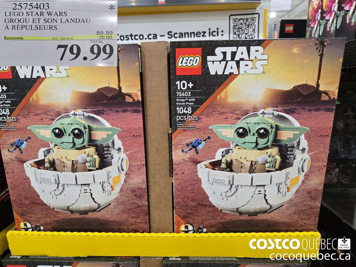 2575403 LEGO STAR WARS GROGU ET SON LANDAU A REPULSEURS  ($20.00 INSTANT SAVINGS EXPIRES ON 2025-06-01) $79.99