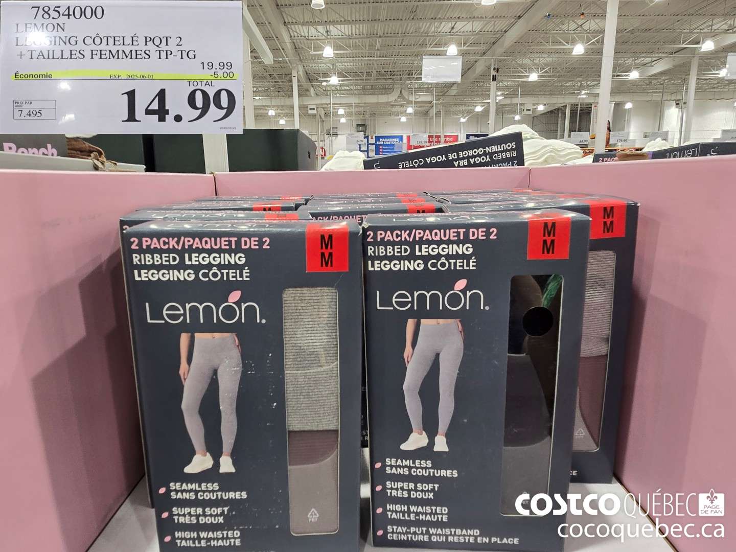 7854000 LEMON LEGGING COTELE POQT 2 +TAILLES FEMMES TP-TG  ($5.00 INSTANT SAVINGS EXPIRES ON 2025-06-01) $19.99
