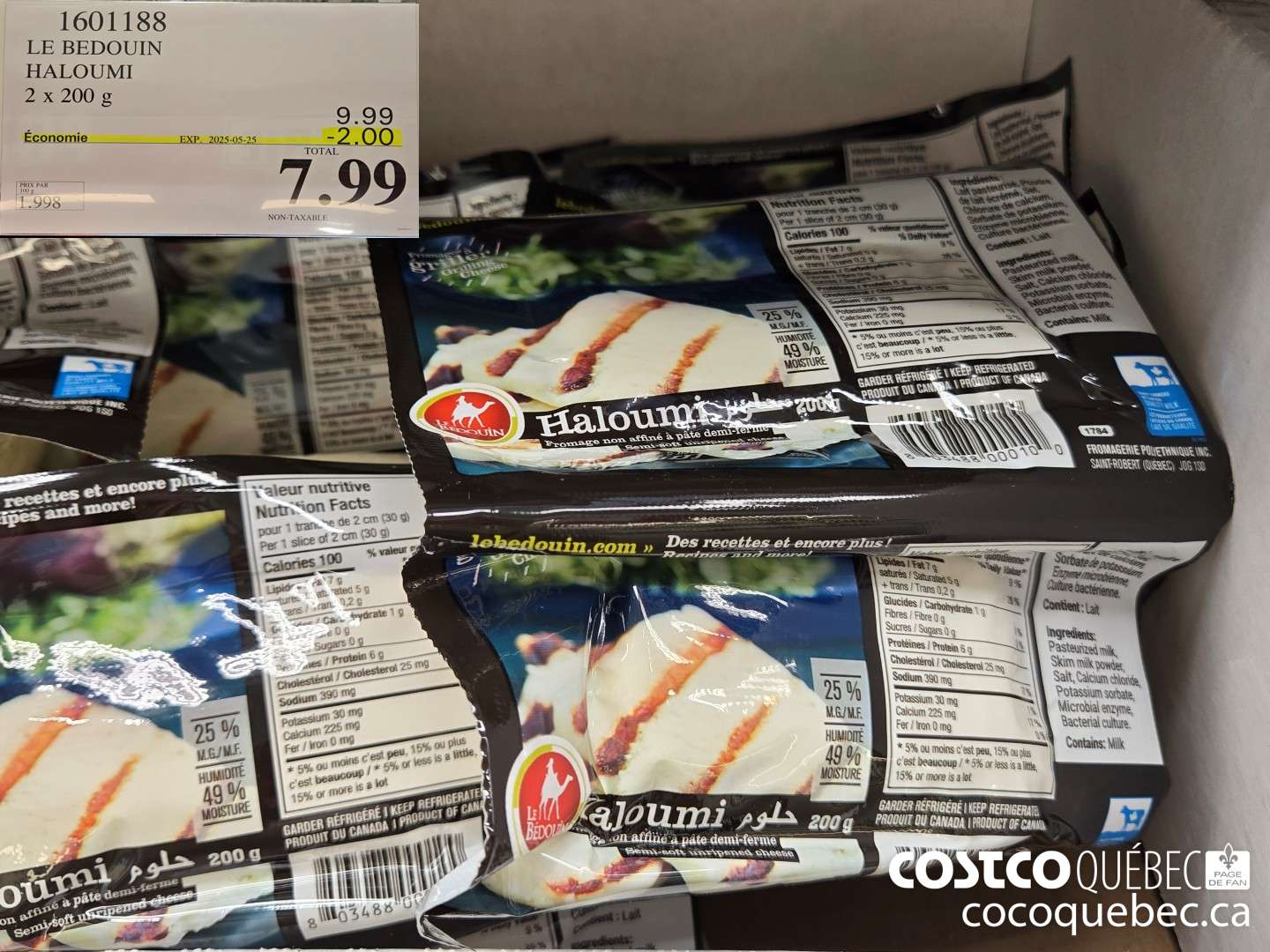 1601188 LE BEDOUIN HALOUMI 2 x 200  ($2.00 INSTANT SAVINGS EXPIRES ON 2025-05-25) $7.99