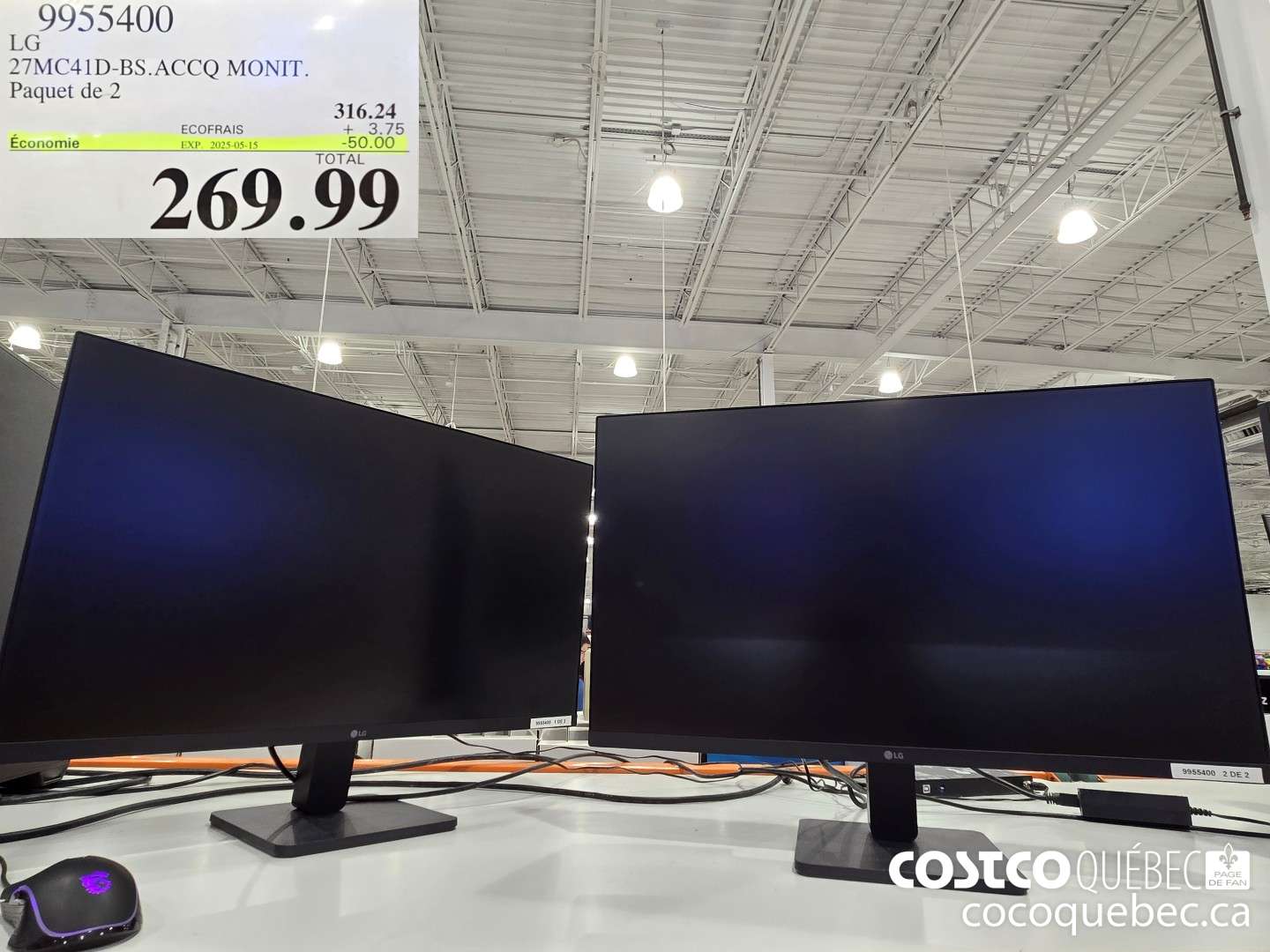 9955400 LG Paquet de 2  ($50.00 INSTANT SAVINGS EXPIRES ON 2025-05-15) $269.99