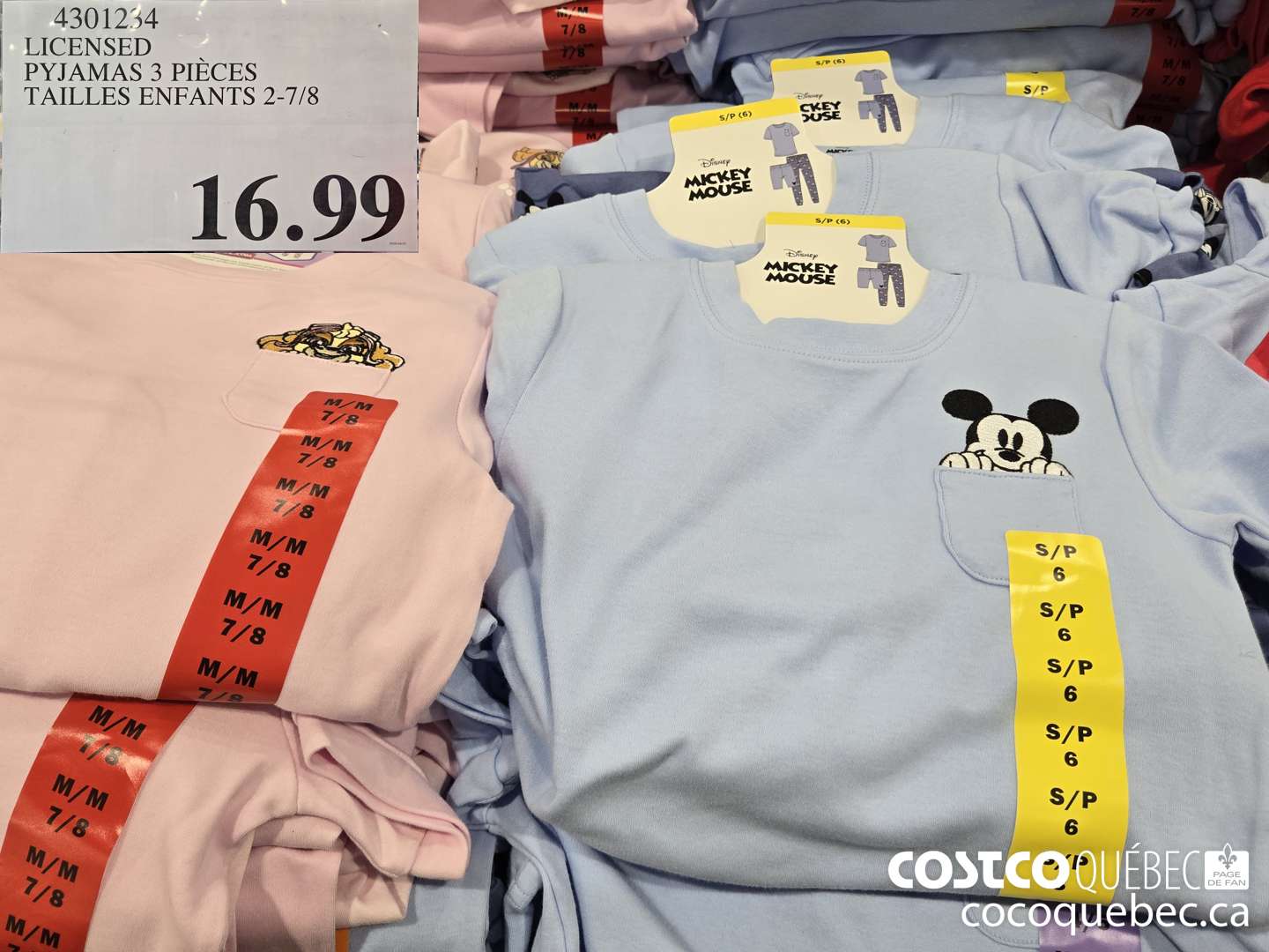 4301254 LICENSED PYJAMAS 3 PIECES TAILLES ENFANTS 2-7/8  $16.99