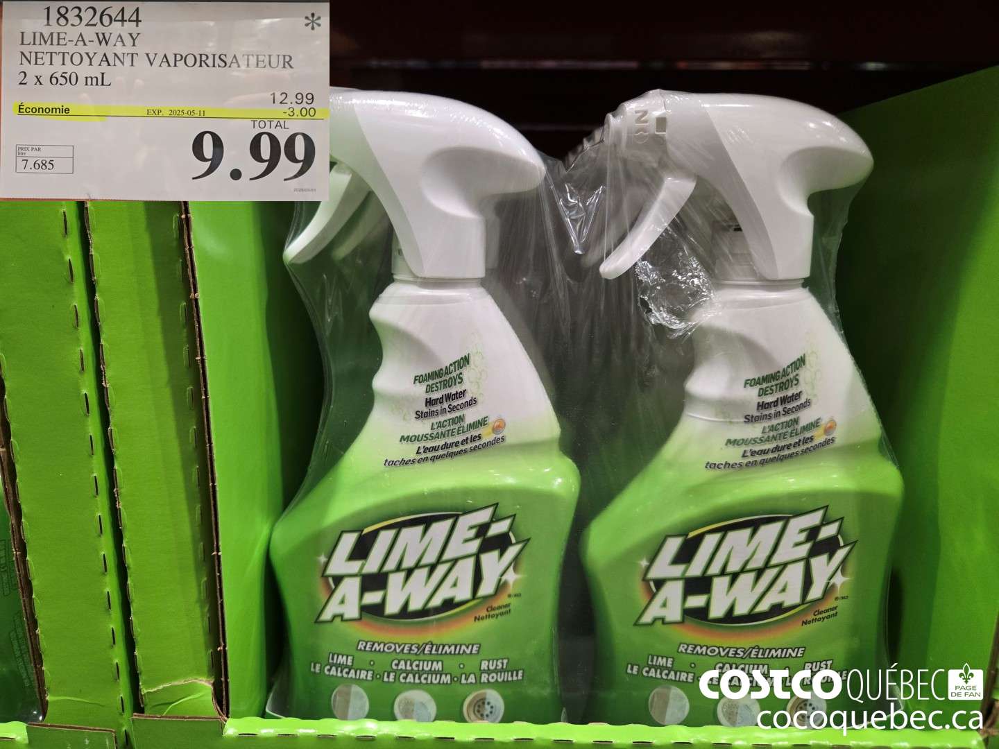 1832644 LIME-A-WAY NETTOYANT VAPORISATEUR- 2 x 650 mL  ($3.00 INSTANT SAVINGS EXPIRES ON 2025-05-11) $9.99