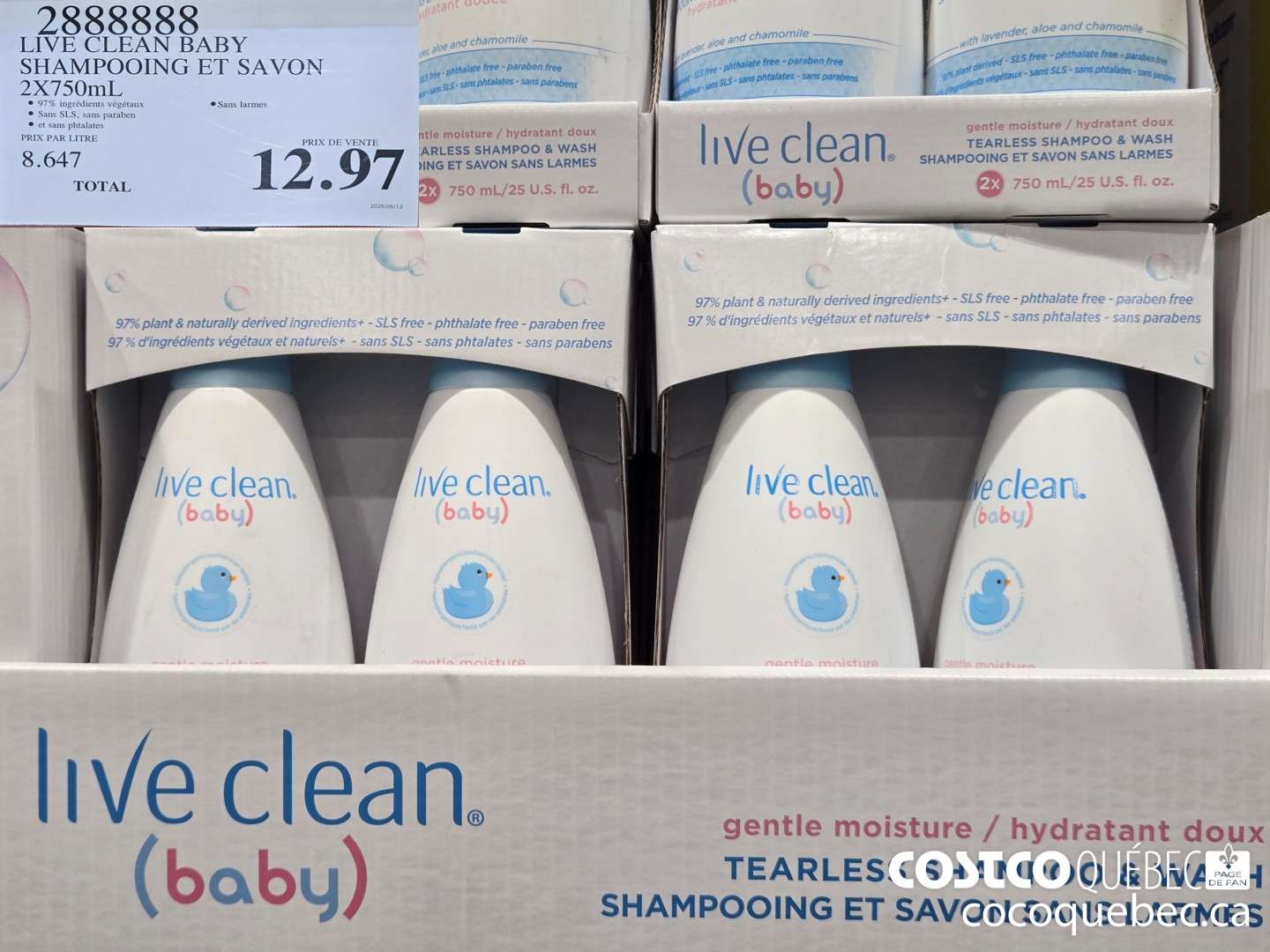 2888888 LIVE CLEAN BABY SHAMPOOING ET SAVON $12.97