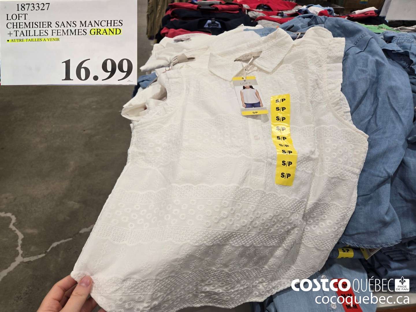 1873327 LOFT CHEMISIER SANS MANCHES +TAILLES FEMMES GRAND  $16.99