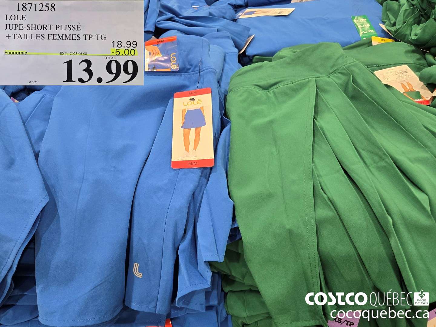 1871258 LOLE JUPE-SHORT PLISSE +TAILLES FEMMES TP-TG  ($5.00 INSTANT SAVINGS EXPIRES ON 2025-06-08) $13.99