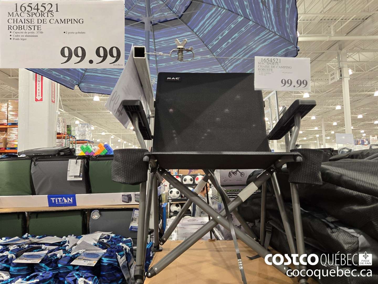 1654521 MAC SPORTS CHAISE DE CAMPING ROBUSTE  $99.99