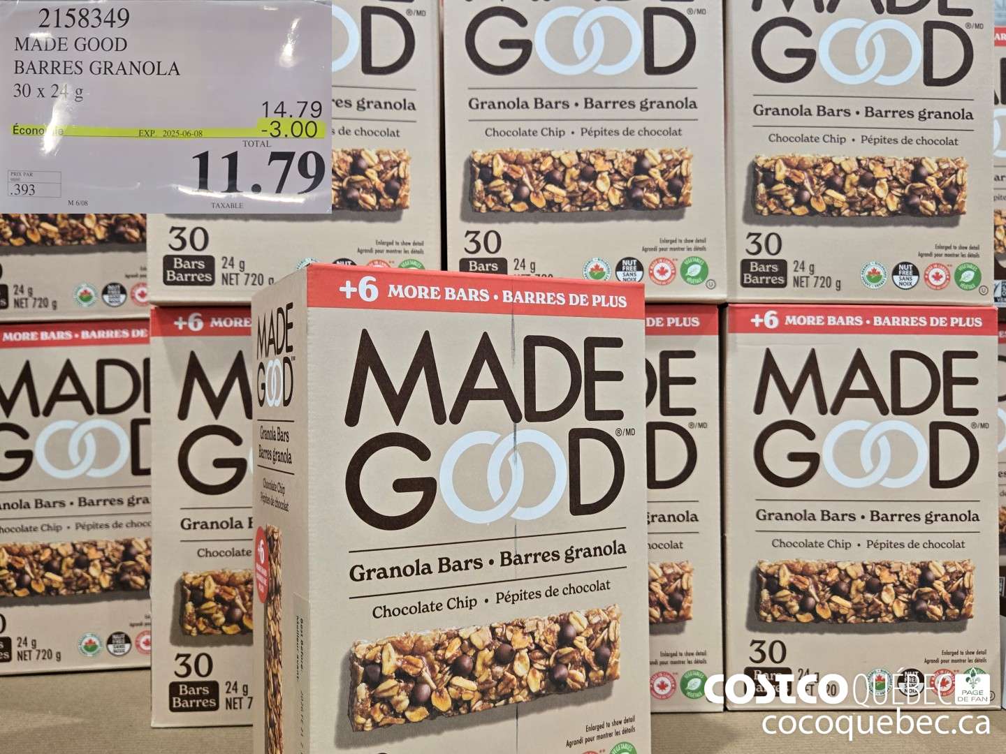 2158349 MADE GOOD BARRES GRANOLA 30 x 24  ($3.00 INSTANT SAVINGS EXPIRES ON 2025-06-08) $11.79