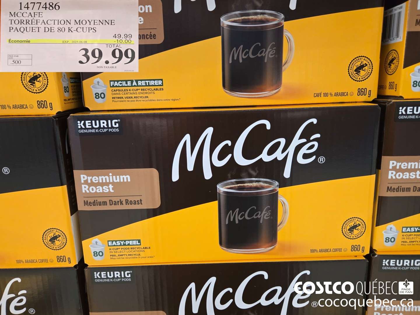 1477486 MCCAFE TORREFACTION MOYENNE BOITE DE 80 K-CUPS  ($9.00 INSTANT SAVINGS EXPIRES ON 2025-06-08) $39.99
