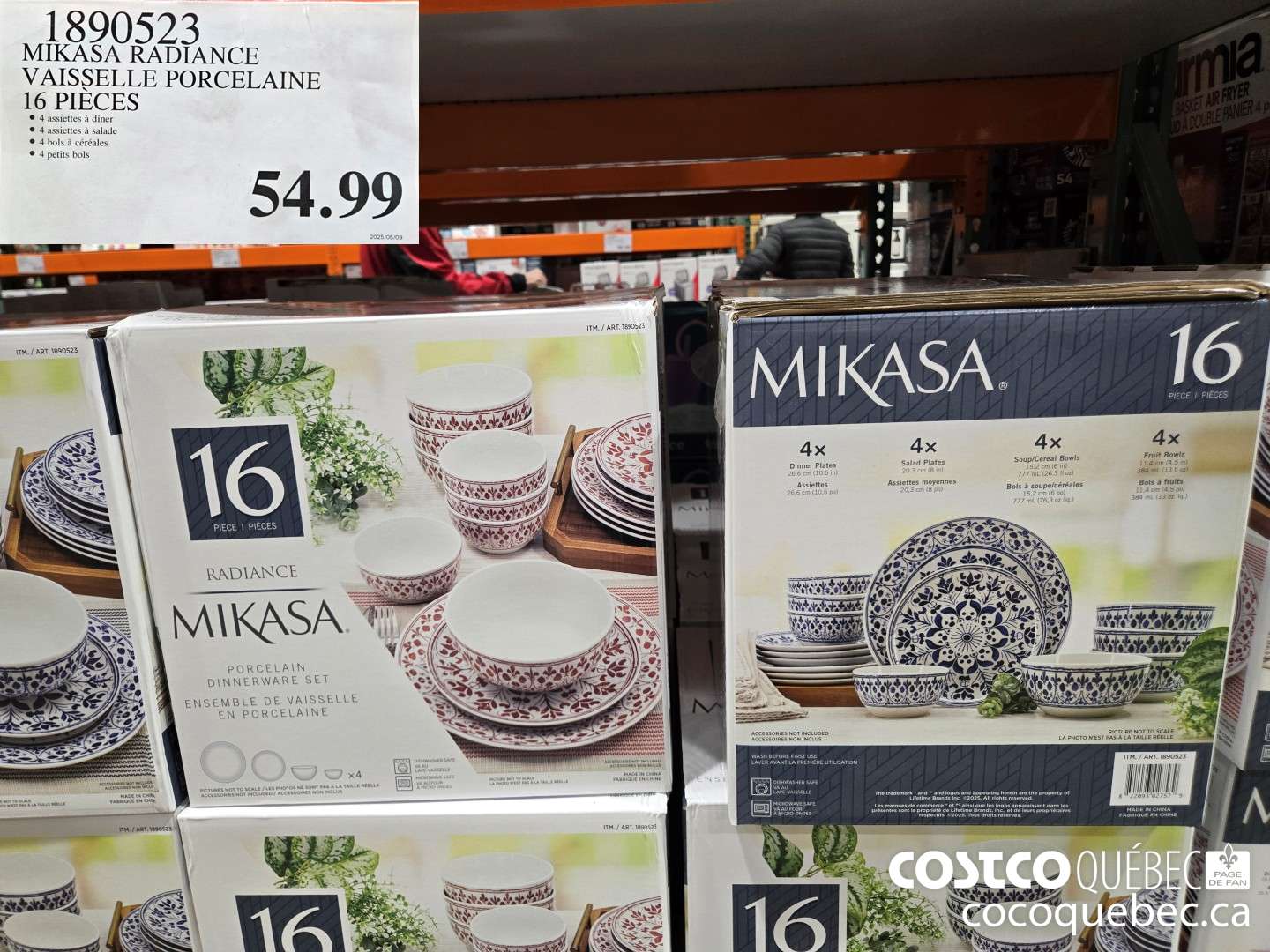 1890523 MIKASA RADIANCE VAISSELLE PORCELAINE 16 PIECES  $54.99