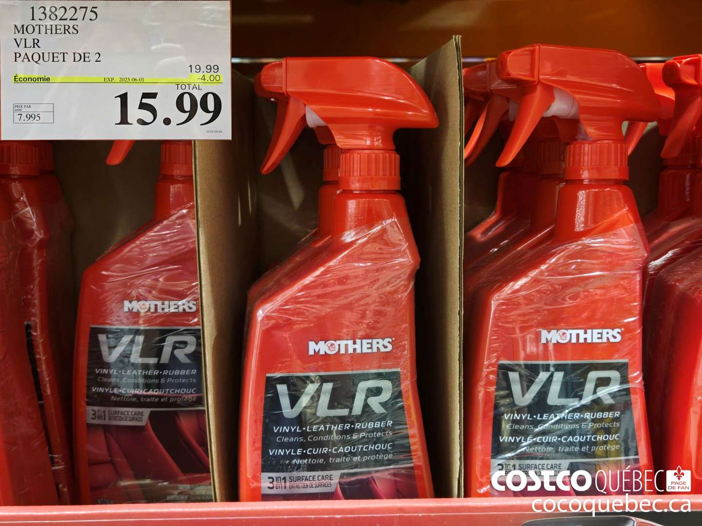 1382275 MOTHERS VLR NETTOYANT POUR VOITURE PAQUET DE 2  ($4.00 INSTANT SAVINGS EXPIRES ON 2025-06-01) $15.99