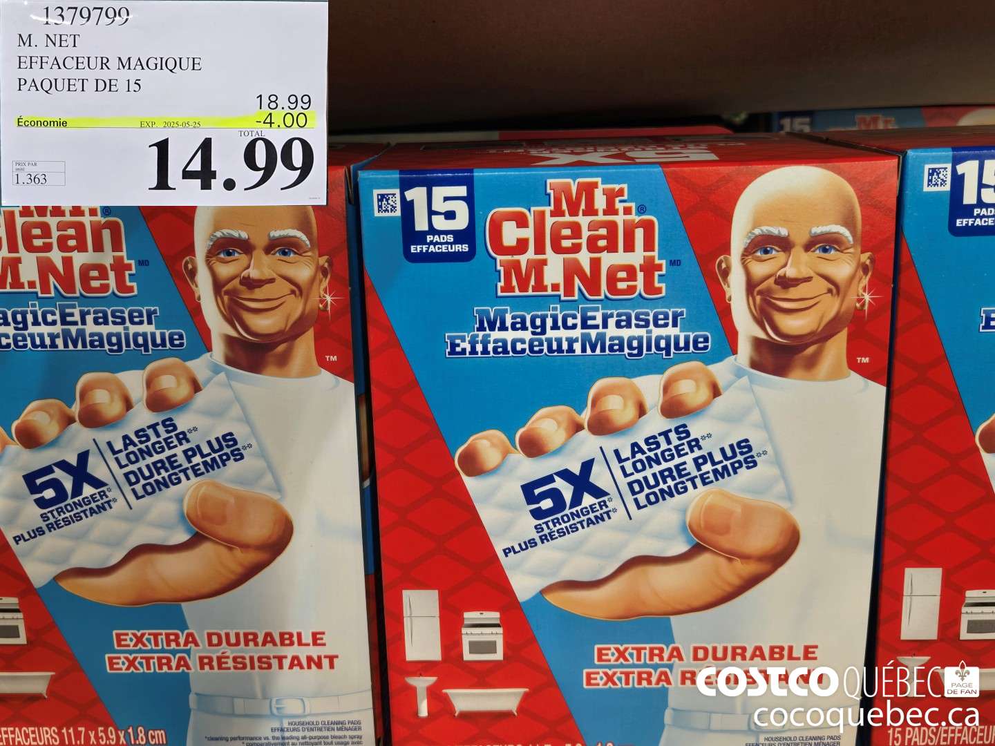 13779799 M. NET EFFACEUR MAGIQUE PAQUET DE 15  ($4.00 INSTANT SAVINGS EXPIRES ON 2025-05-25) $14.99