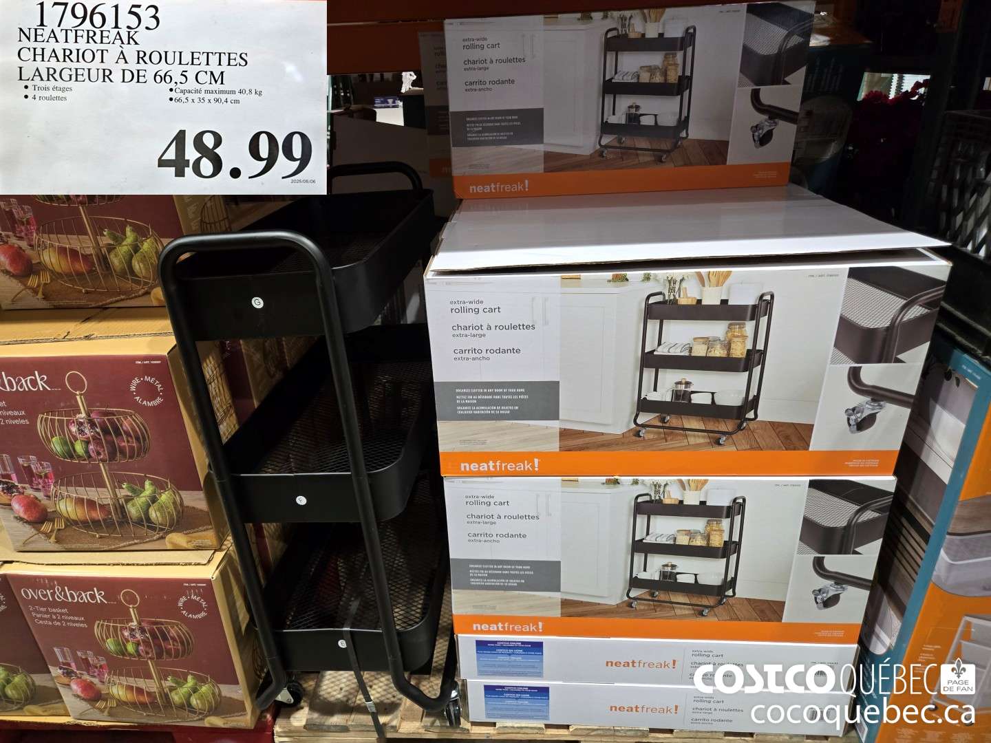 1796153 NEATFREAK CHARIOT A ROULETTES LARGEUR DE 66,5 CM  $48.99