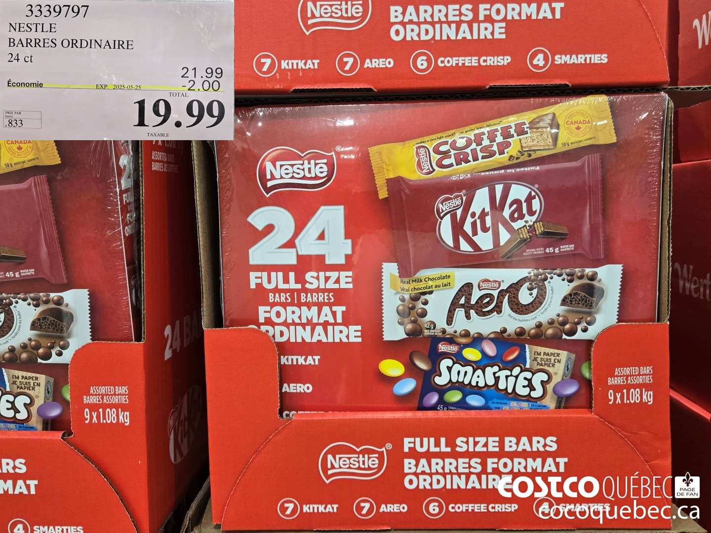 3339797 NESTLE BARRES VARIEES PAQUET DE 24  ($4.00 INSTANT SAVINGS EXPIRES ON 2025-05-25) $19.99