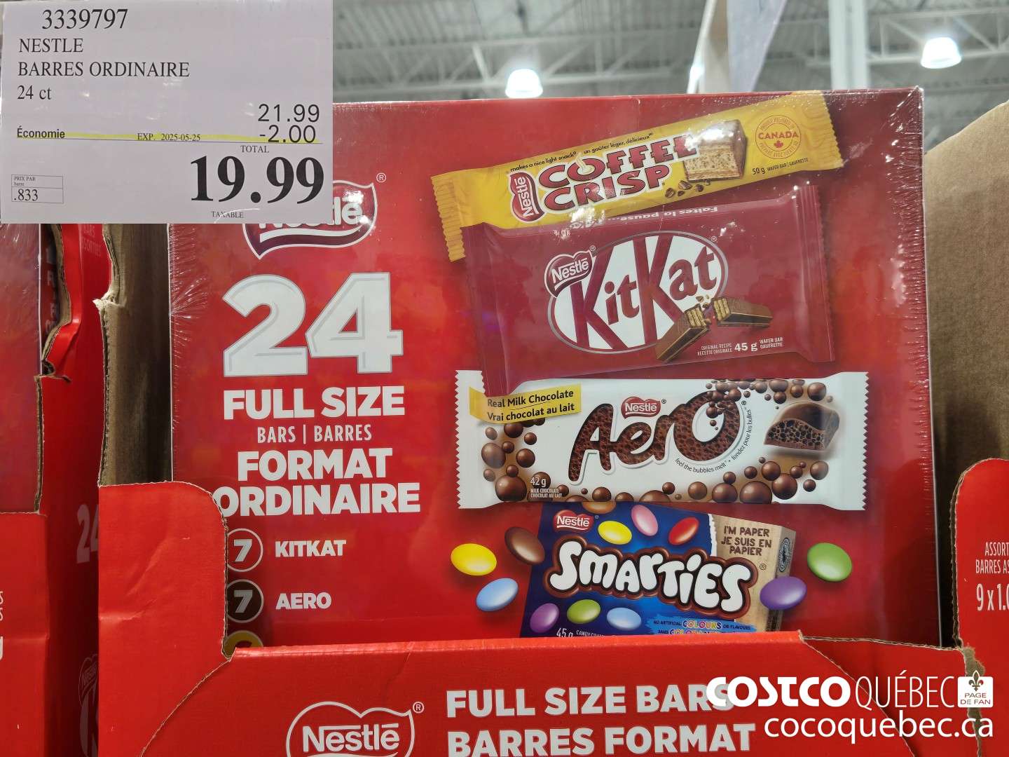 3339797 NESTLE BARRES VARIEES PAQUET DE 24  ($4.00 INSTANT SAVINGS EXPIRES ON 2025-05-25) $19.99