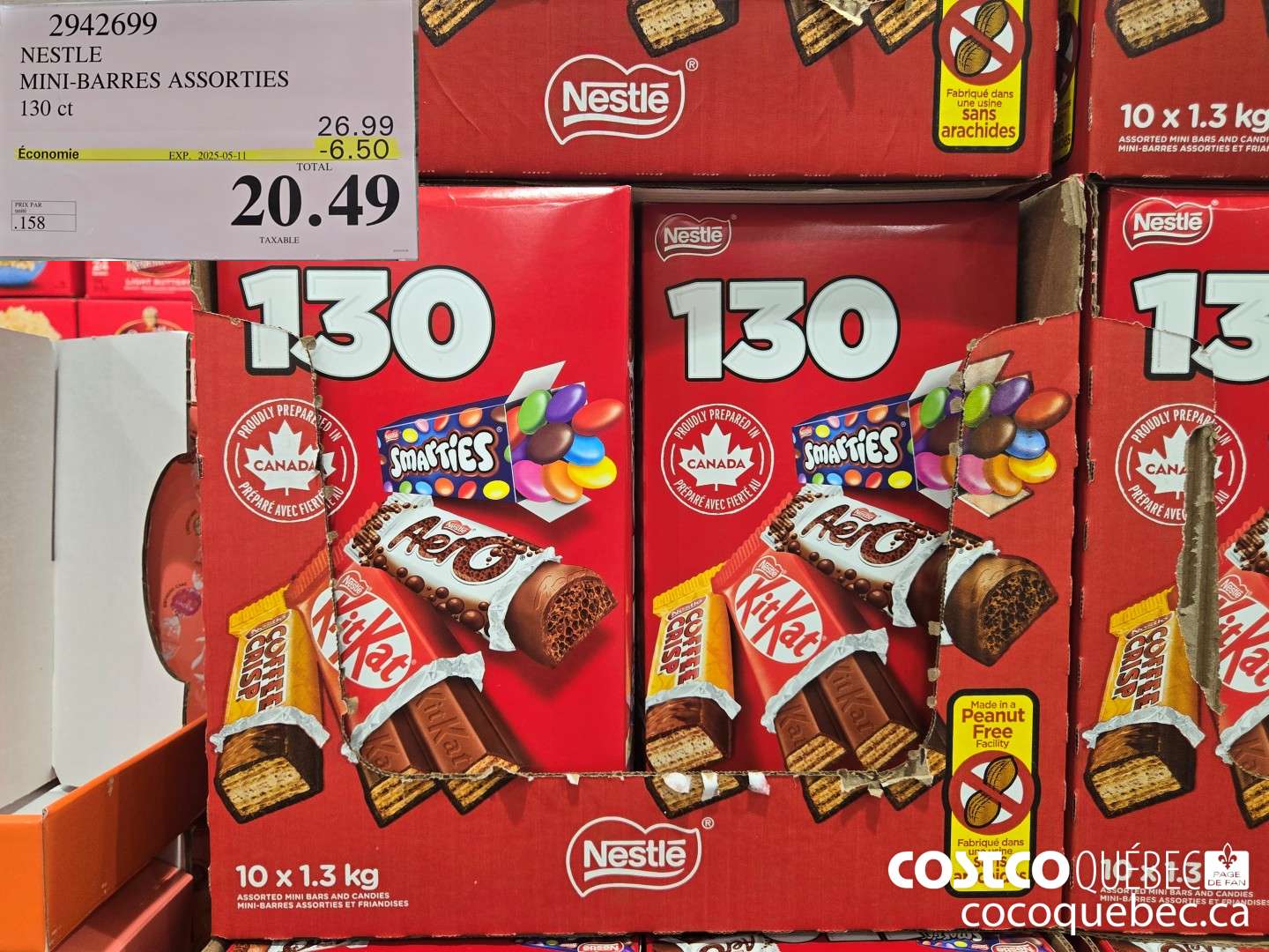 2942699 NESTLE MINI-BARRES ASSORTIES 130 ct  ($6.50 INSTANT SAVINGS EXPIRES ON 2025-05-11) $20.49