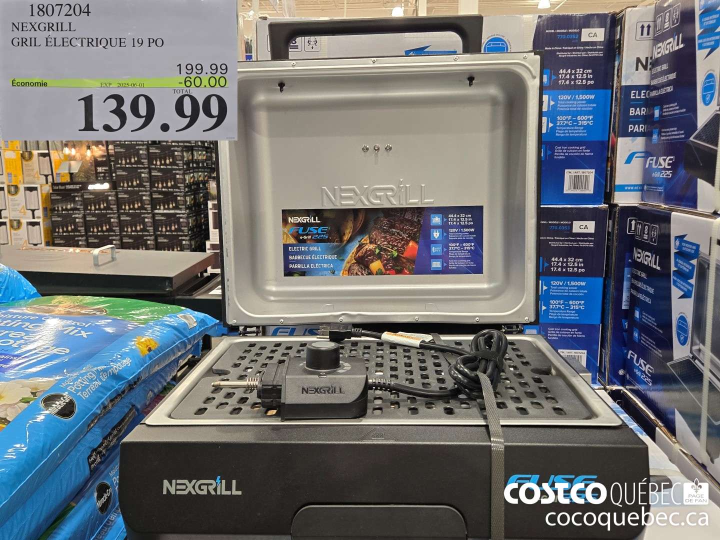 1807204 NEXGRILL GRIL ELECTRIQUE 19 PO  ($60.00 INSTANT SAVINGS EXPIRES ON 2025-06-01) $139.99