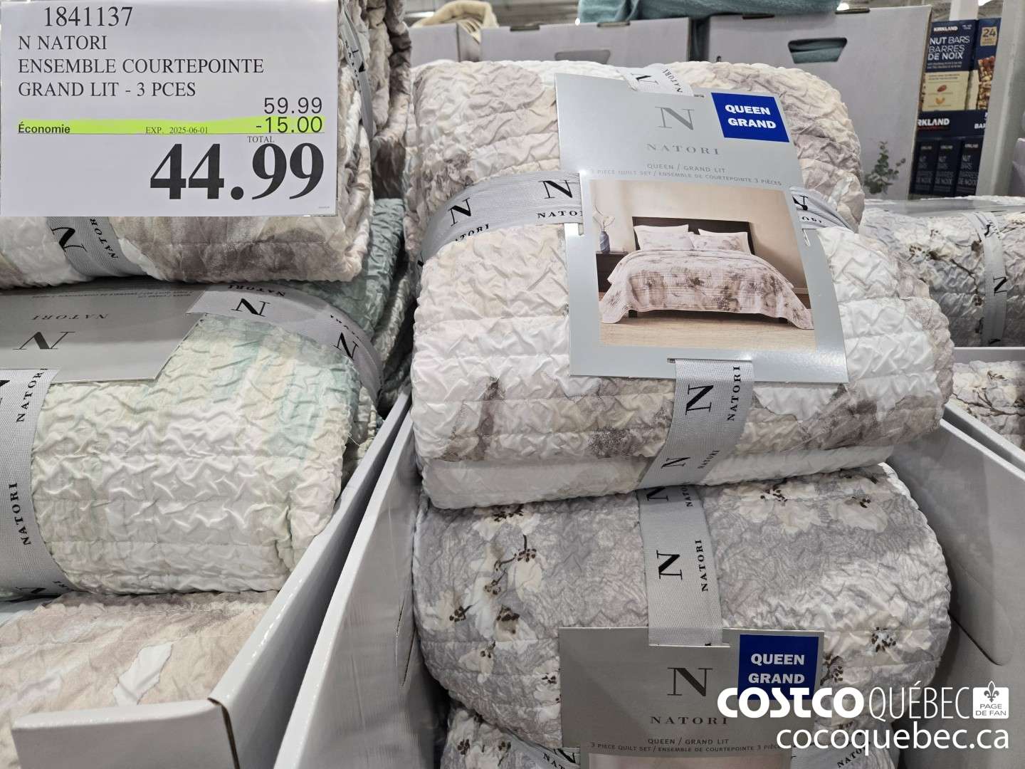 1841137 N NATORI ENSEMBLE COURTEPOINTE GRAND LIT - 3 PCES  ($15.00 INSTANT SAVINGS EXPIRES ON 2025-06-01) $44.99