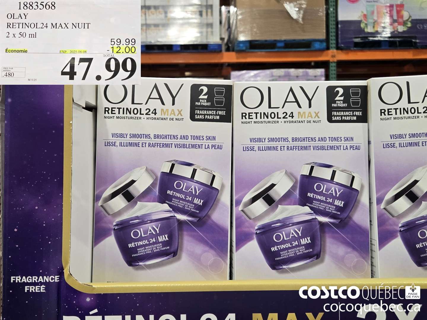 1883568 OLAY RETINOL24 MAX NUIT  ($12.00 INSTANT SAVINGS EXPIRES ON 2025-06-08) $47.99