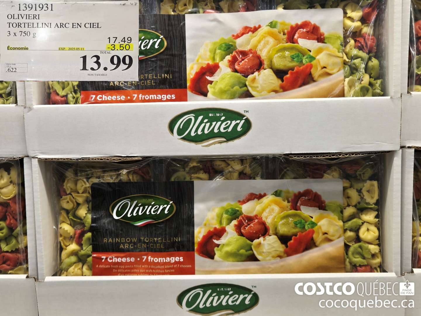 1391931 OLIVIERI TORTELLINI ARC EN CIEL ($3.50 INSTANT SAVINGS EXPIRES ON 2025-05-11) $13.99