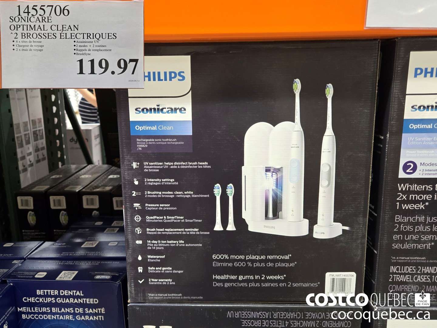 1455706 OPTIMAL CLEAN 2 BROSSES ELECTRIQUES $119.97