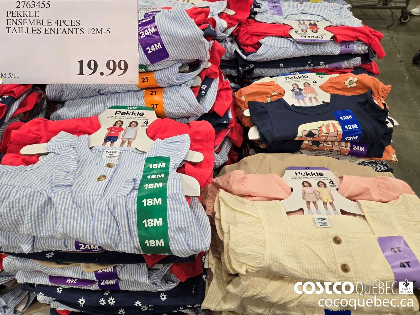 2763455 PEKKLE ENSEMBLE 4PCES | TAILLES ENFANTS 12M-5  $19.99
