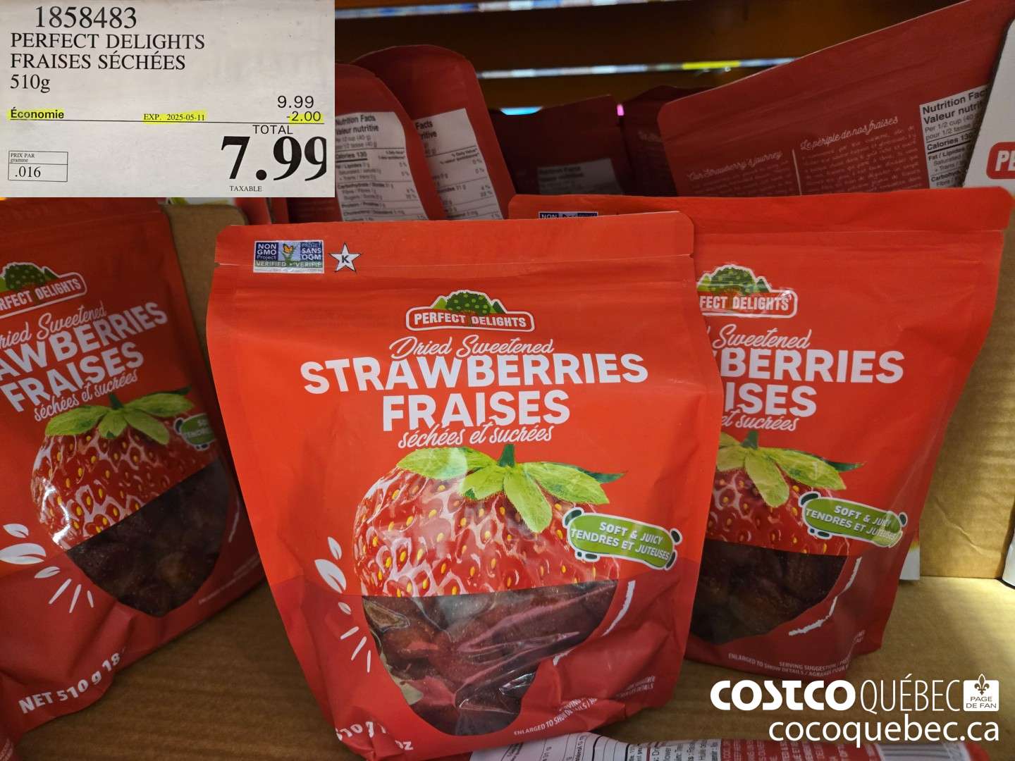 1858483 PERFECT DELIGHTS FRAISES SECHEES 510g  ($2.00 INSTANT SAVINGS EXPIRES ON 2025-05-11) $7.99