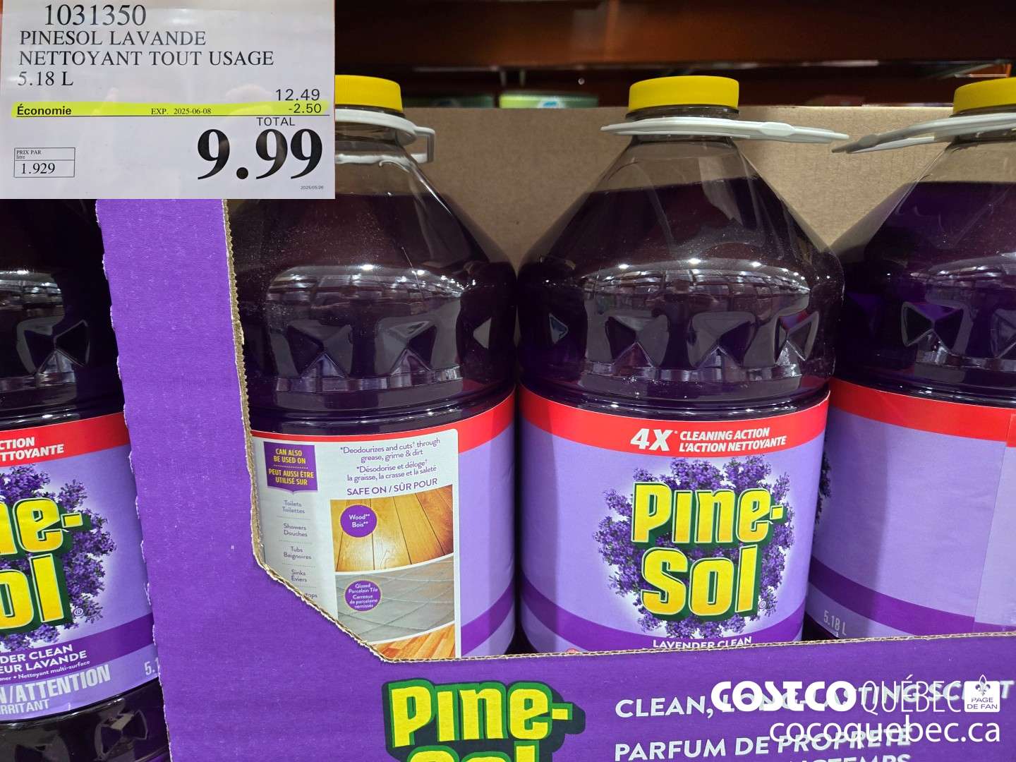 1031350 PINESOL LAVANDE NETTOYANT TOUT USAGE  ($2.50 INSTANT SAVINGS EXPIRES ON 2025-06-08) $9.99