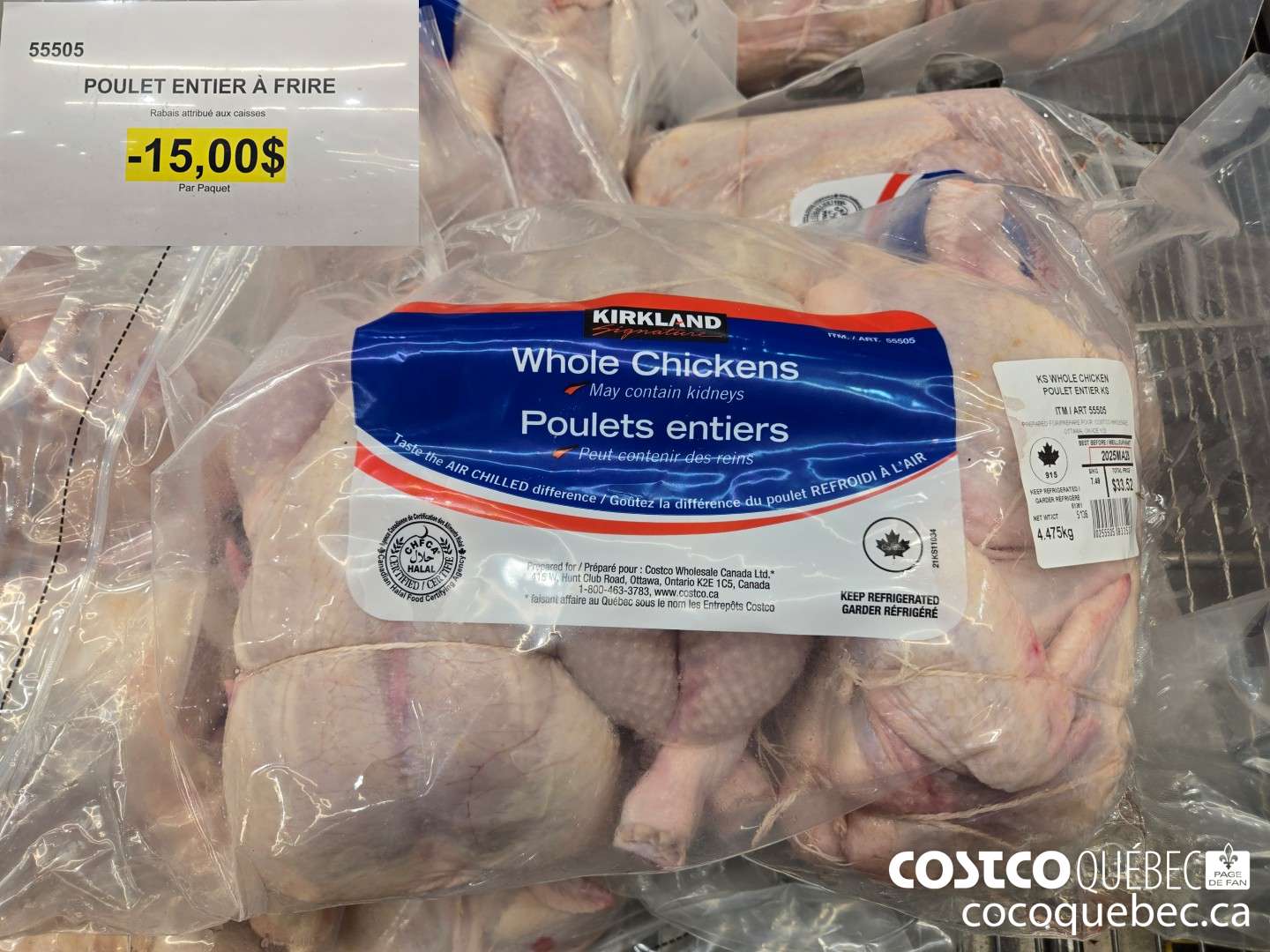 99505 POULET ENTIER A FRIRE  ($15.00 INSTANT SAVINGS)