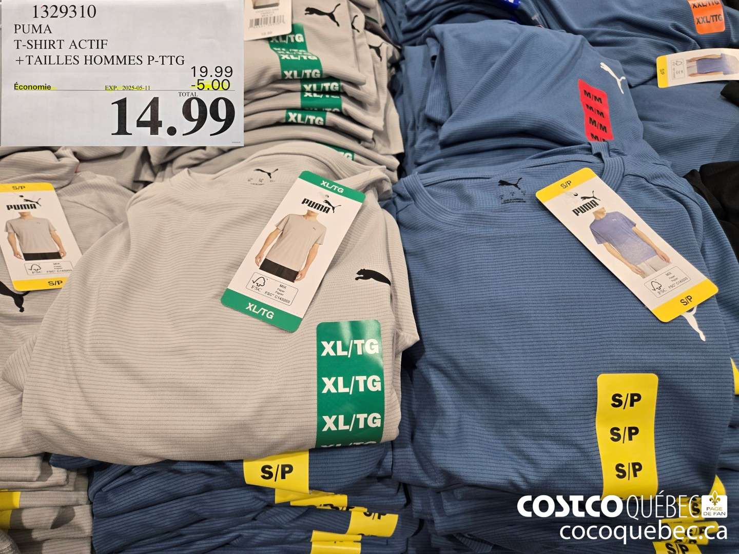 1329310 PUMA T-SHIRT ACTIF ($5.00 INSTANT SAVINGS EXPIRES ON 2025-05-11) $14.99