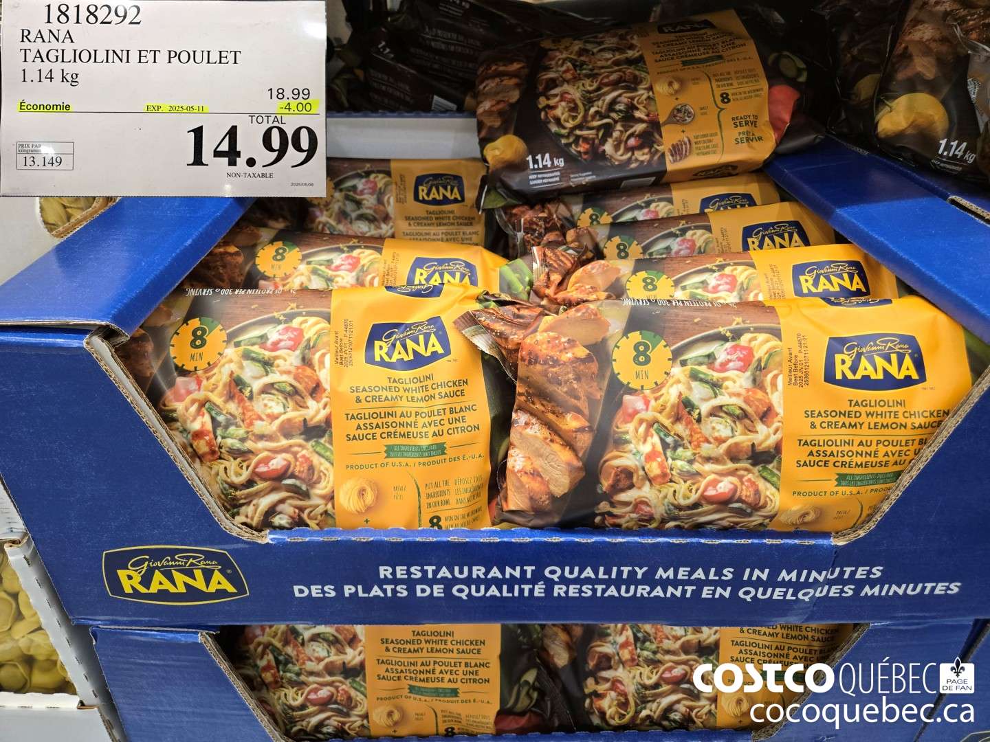 1818292 RANA TAGLIOLINI ET POULET 1.14 kg ($4.00 INSTANT SAVINGS EXPIRES ON 2025-05-11) $14.99