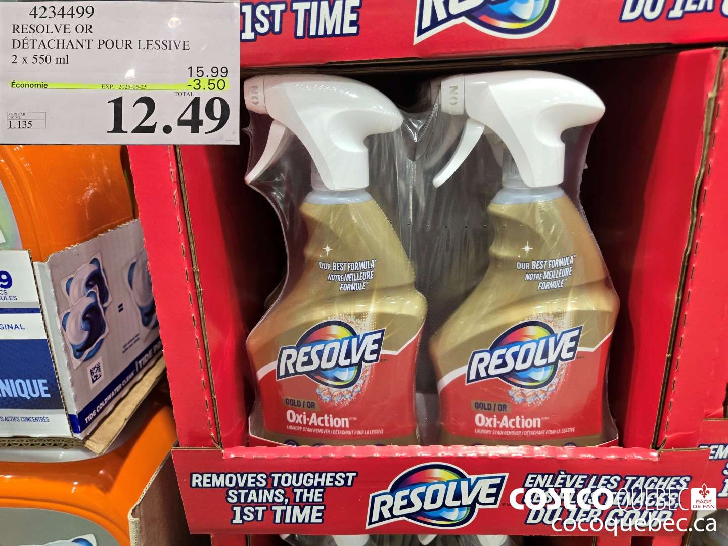 4234499 RESOLVE OR DETACHANT POUR LESSIVE  ($3.50 INSTANT SAVINGS EXPIRES ON 2025-05-25) $12.49