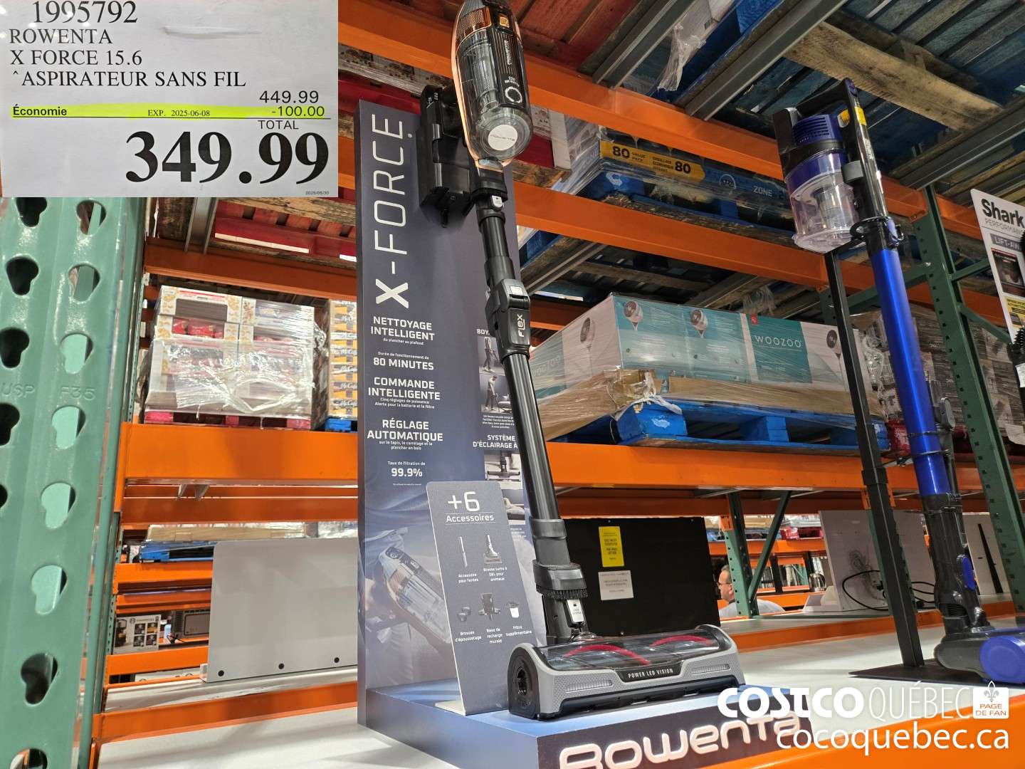 1995792 ROWENTA X FORCE 15.6 “ASPIRATEUR SANS FIL  ($100.00 INSTANT SAVINGS EXPIRES ON 2025-06-08) $349.99