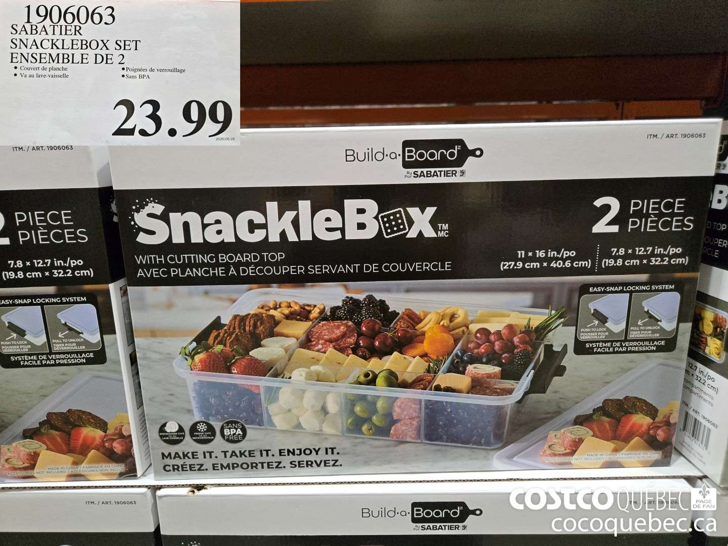 1906063 SABATIER SNACKLEBOX SET EN SEMBLE DE 2  $23.99