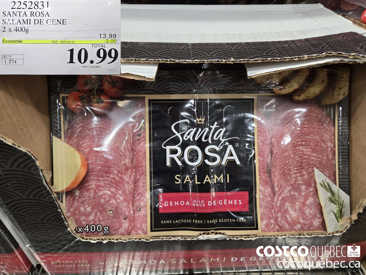 2252831 SANTA ROSA SALAMI DE GENE  ($3.00 INSTANT SAVINGS EXPIRES ON 2025-05-16) $10.99
