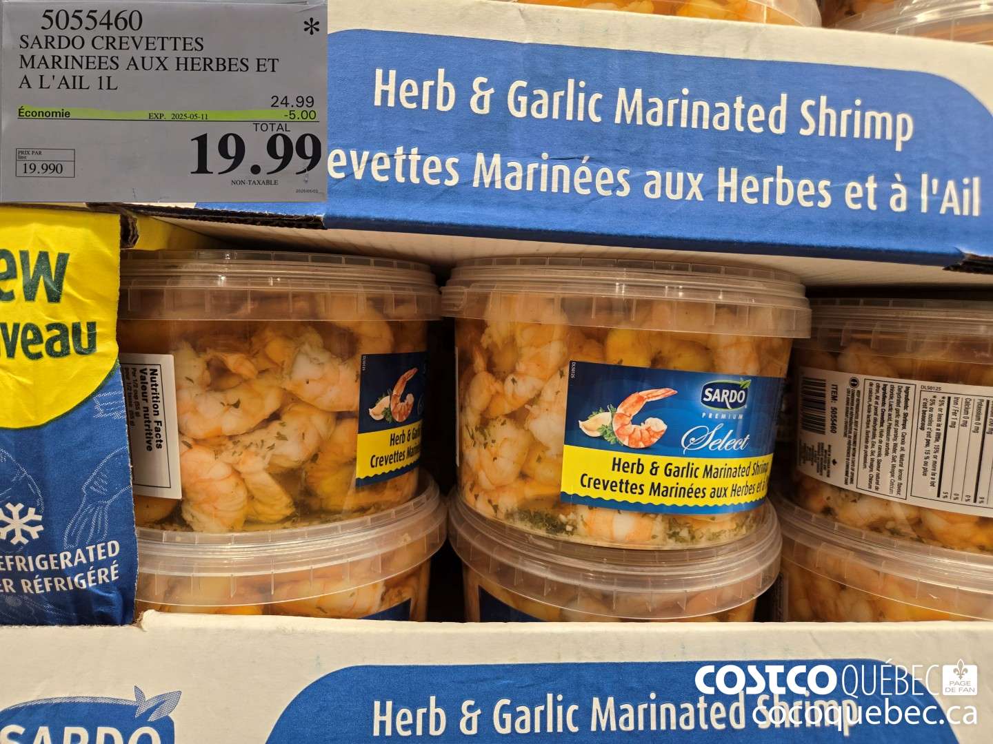 5055460 SARDO CREVETTES MARINEES AUX HERBES ET A L'AIL 1L  ($5.00 INSTANT SAVINGS EXPIRES ON 2025-05-11) $19.99