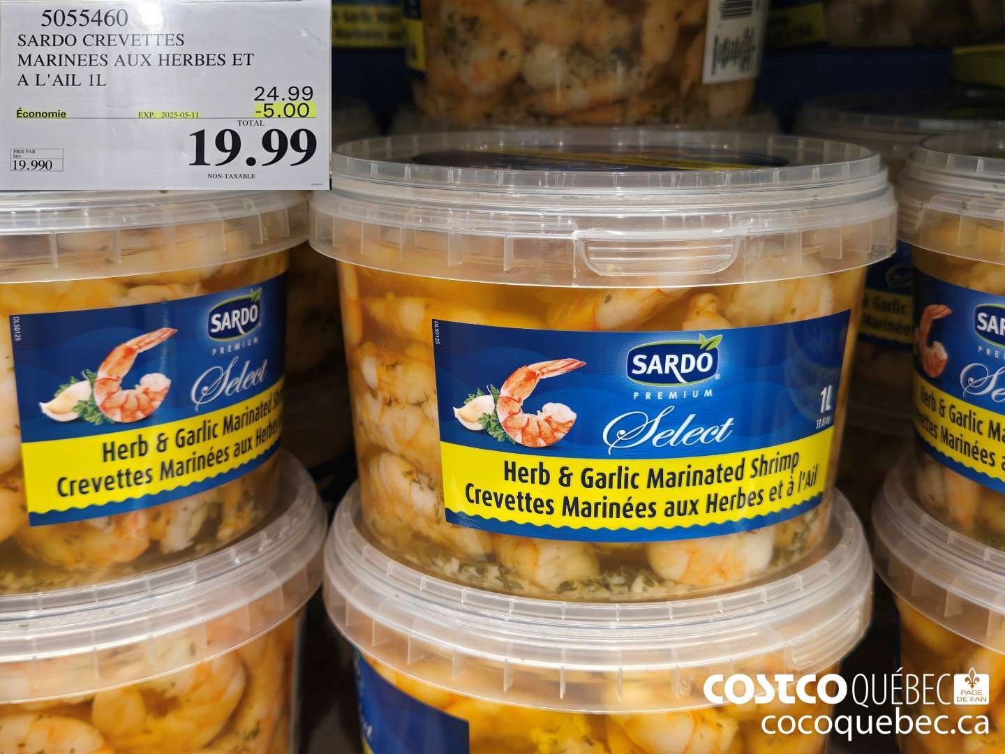 5055460 SARDO CREVETTES MARINEES AUX HERBES ET A L'AIL 1L  ($5.00 INSTANT SAVINGS EXPIRES ON 2025-05-11) $19.99