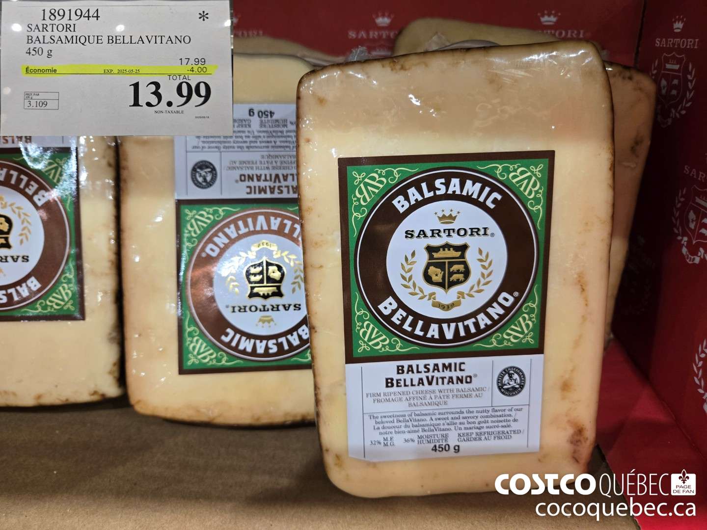 1891944 SARTORI BALSAMIQUE BELLAVITANO 450 g  ($4.00 INSTANT SAVINGS EXPIRES ON 2025-05-25) $13.99