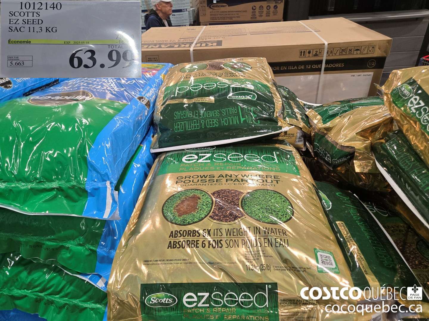 1012140 SCOTTS EZ SEED SAC 11,3 KG ($16.00 INSTANT SAVINGS EXPIRES ON 2025-05-18) $63.99