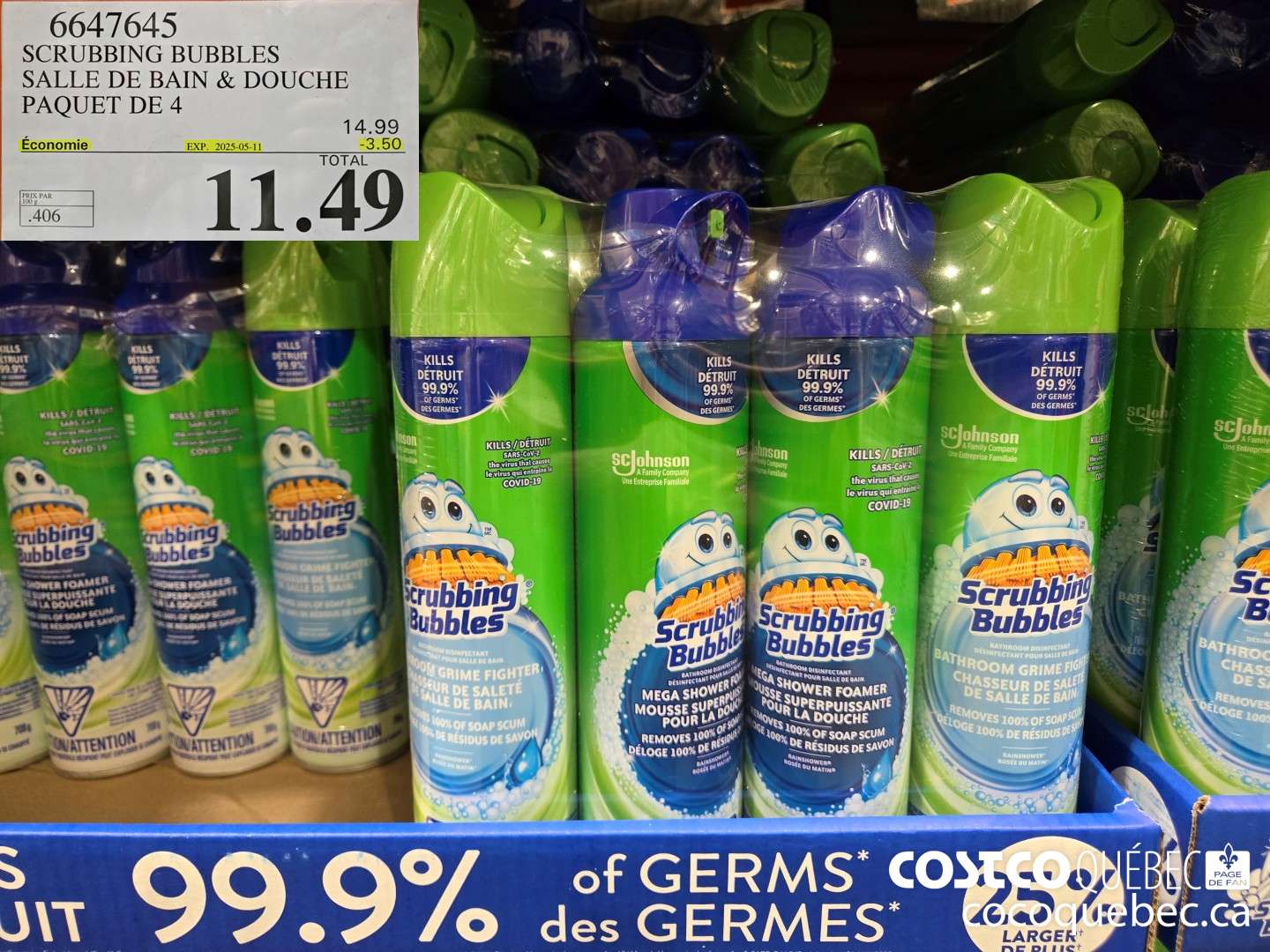 6647645 SCRUBBING BUBBLES SALLE DE BAIN & DOUCHE PAQUET DE 4 ($3.50 INSTANT SAVINGS EXPIRES ON 2025-05-11) $11.49