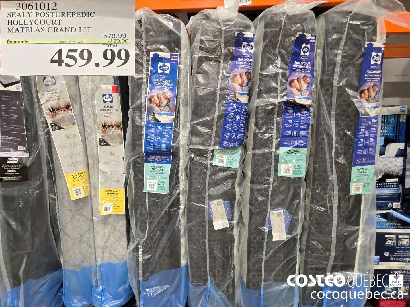 3061012 SEALY POSTUREPEDIC HOLLYCOURT MATELAS GRAND LIT  ($120.00 INSTANT SAVINGS EXPIRES ON 2025-06-08) $459.99