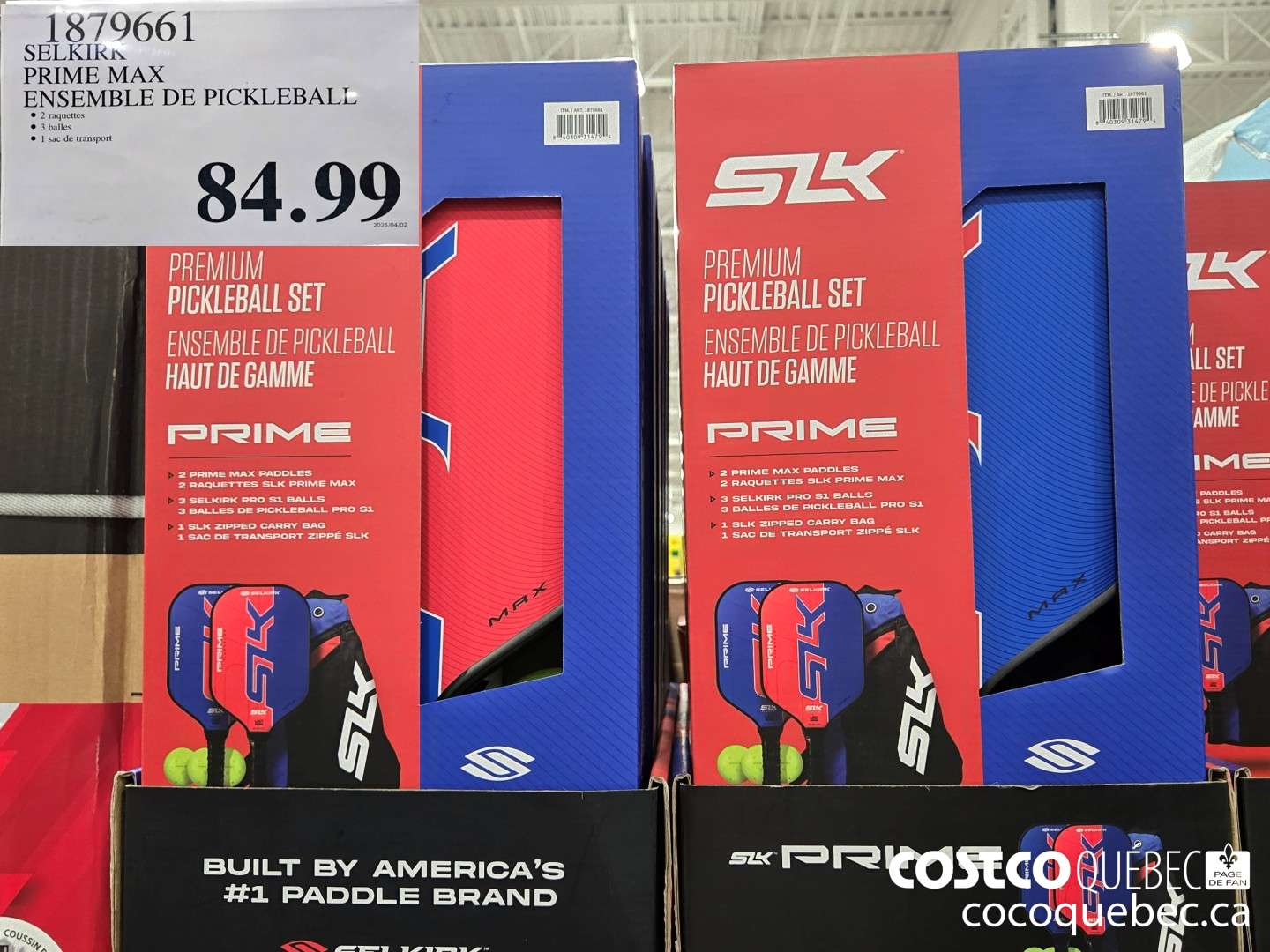 1879661 SELKIRK PRIME MAX ENSEMBLE DE PICKLEBALL  $84.99