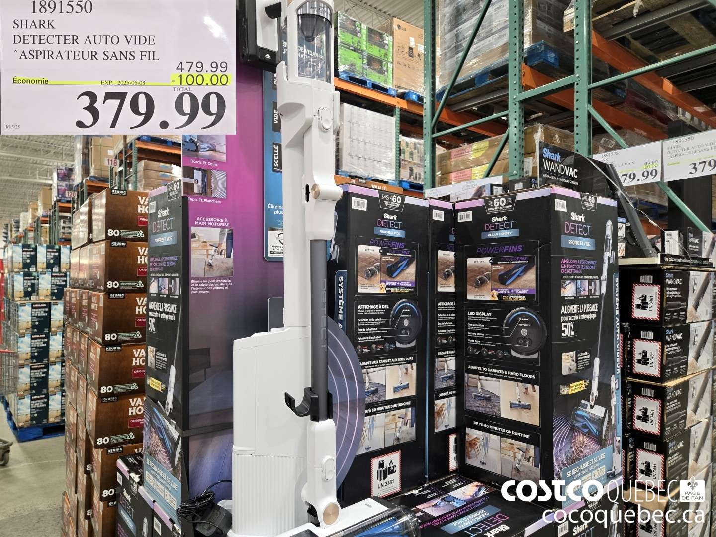 1891550 SHARK DETECTER PRO AUTO VIDE ASPIRATEUR-BATON  ($100.00 INSTANT SAVINGS EXPIRES ON 2025-06-08) $379.99