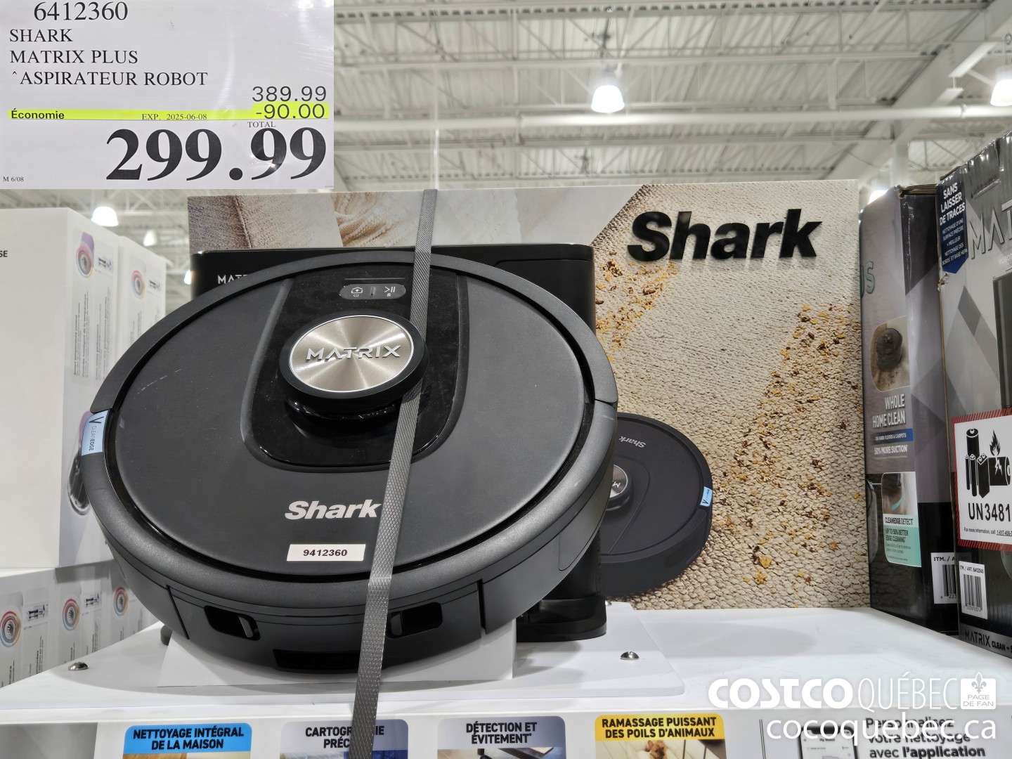 6412360 SHARK MATRIX PRO ASPIRATEUR ROBOT AVEC “BASE AUTO-VIDE  ($100.00 INSTANT SAVINGS EXPIRES ON 2025-06-08) $369.99