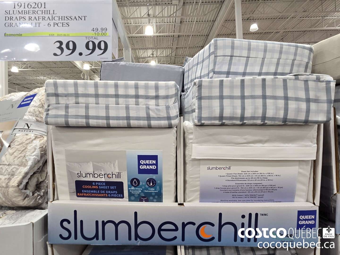 1916201 SLUMBERCHILL DRAPS RAFRAICHISSANT GRAND LIT - 6 PCES  ($10.00 INSTANT SAVINGS EXPIRES ON 2025-06-01) $39.99