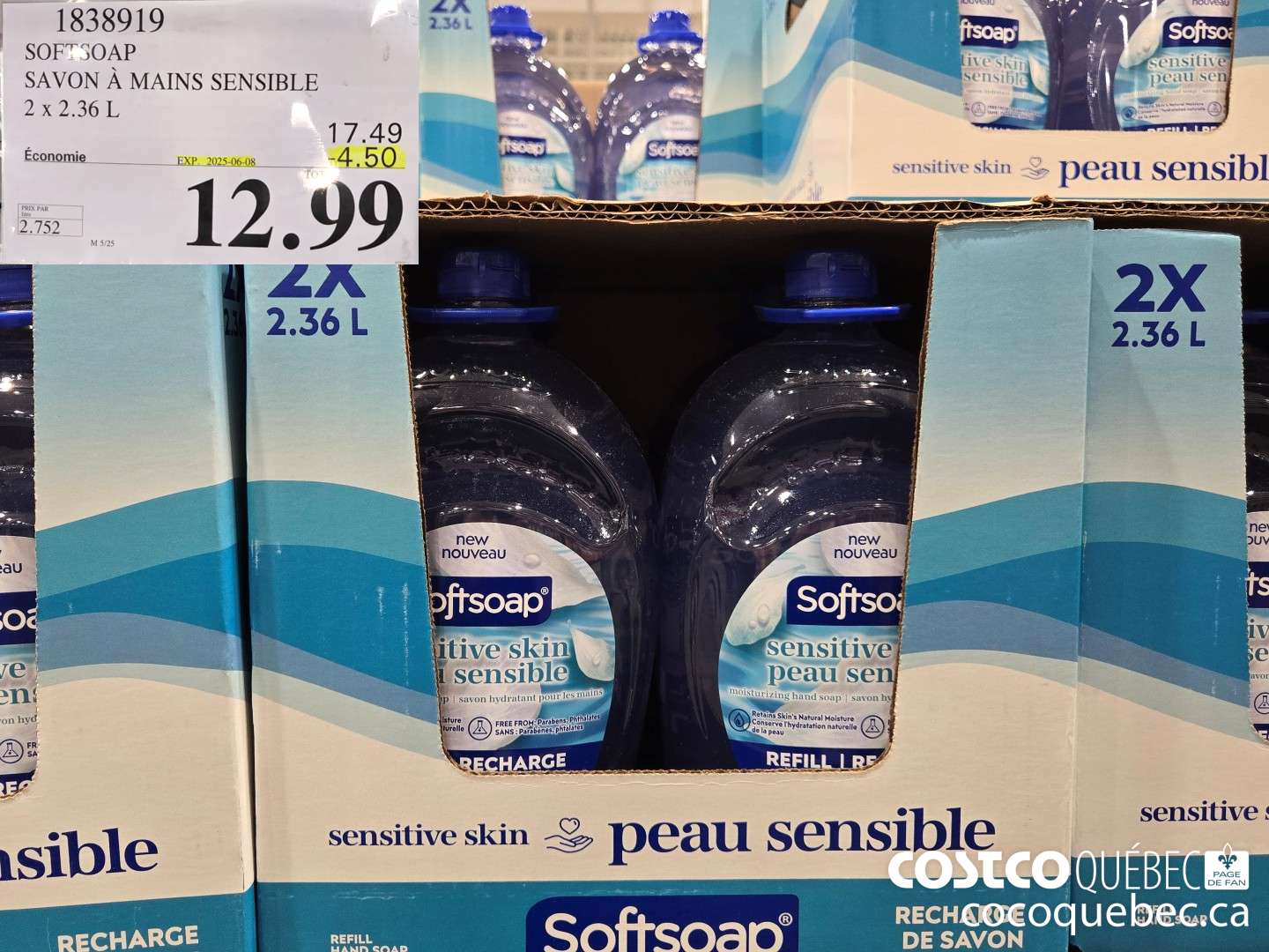 1838919 SOFTSOAP SAVON A MAINS SENSIBLE  ($4.50 INSTANT SAVINGS EXPIRES ON 2025-06-08) $12.99