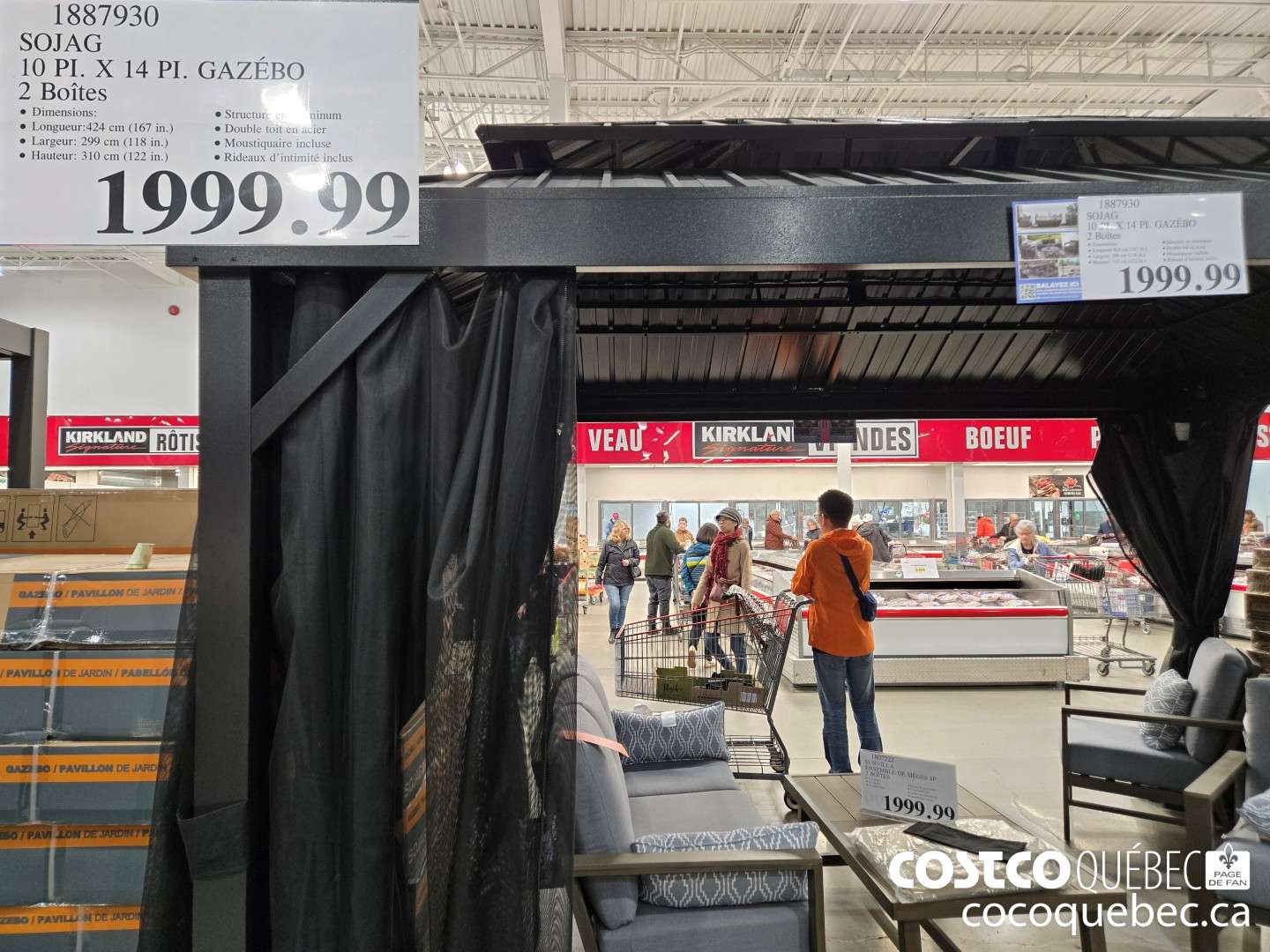 1887930 SOJAG 10 PI. X 14 PI. GAZEBO 2 Boites  $1999.99