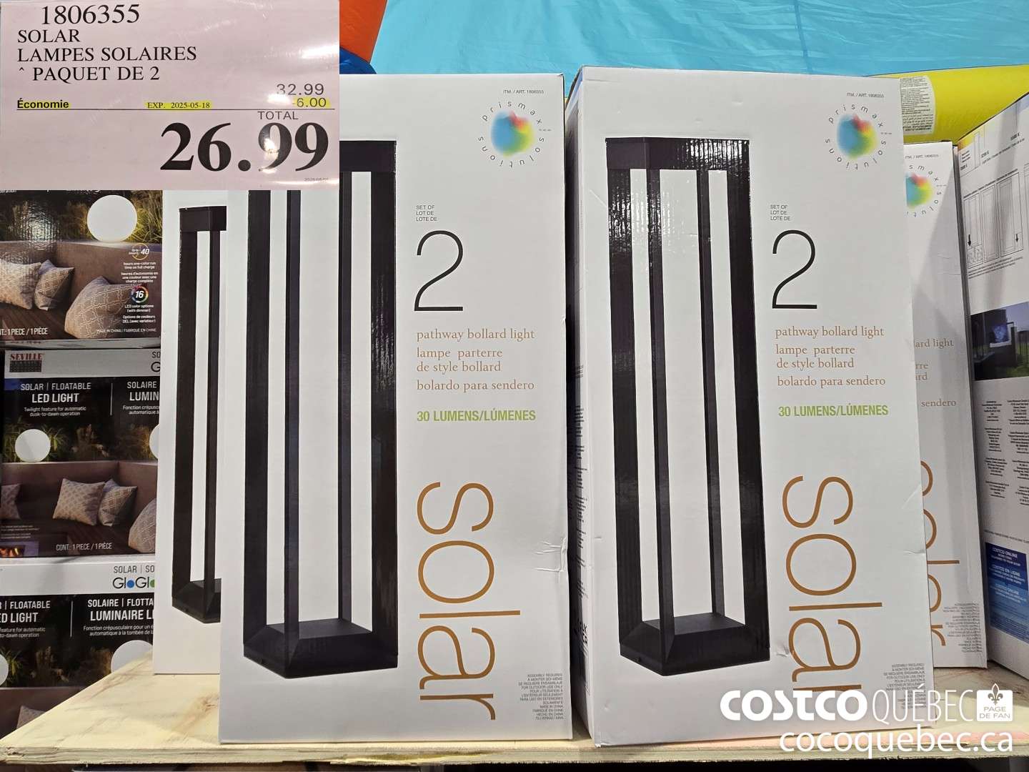 1806355 SOLAR LAMPES SOLAIRES PAQUET DE 2  ($6.00 INSTANT SAVINGS EXPIRES ON 2025-05-18) $26.99