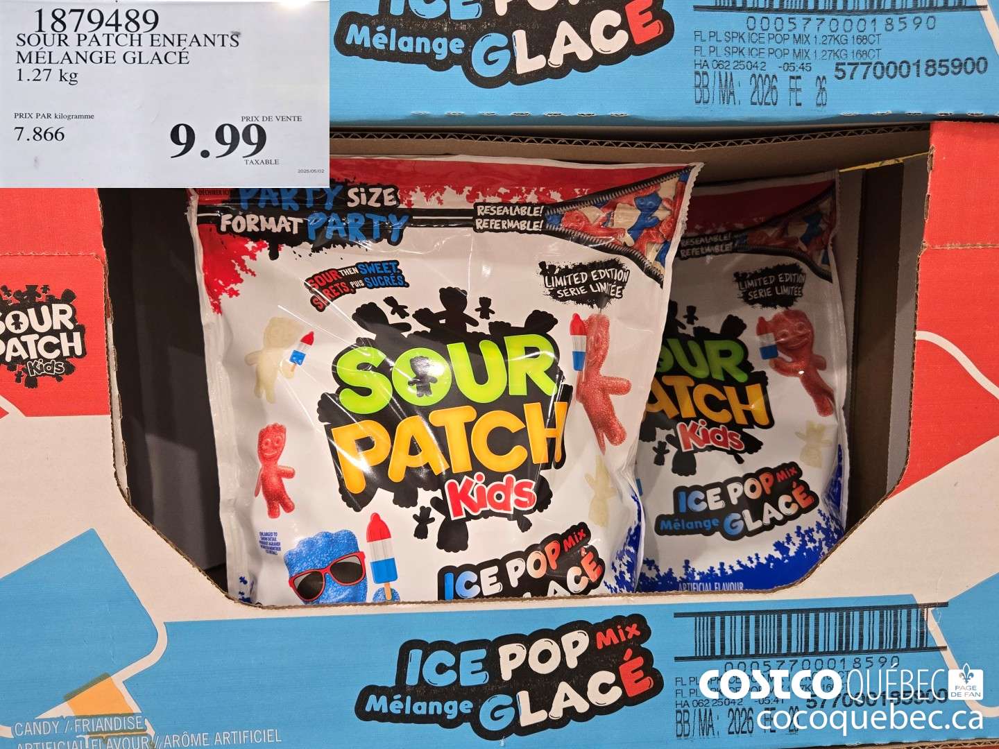 1879489 SOUR PATCH ENFANTS MELANGE GLACE  $9.99